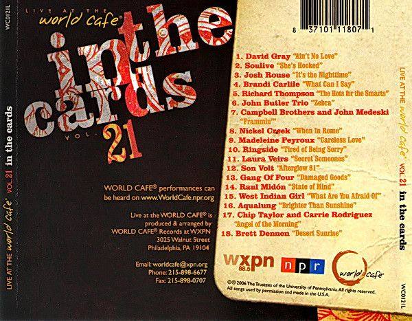 VA - Live At The World Café, Volume 21 - In The Cards 2006 FLAC
